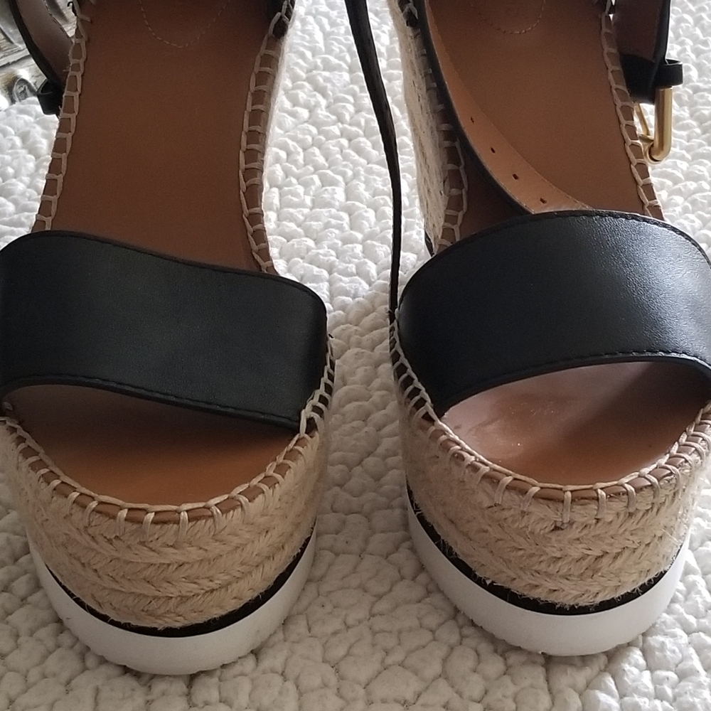 See By Chloe Black and Tan Wedge Heels - Picture 5 of 10